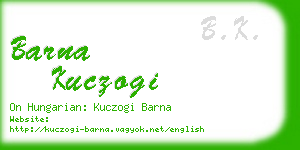 barna kuczogi business card